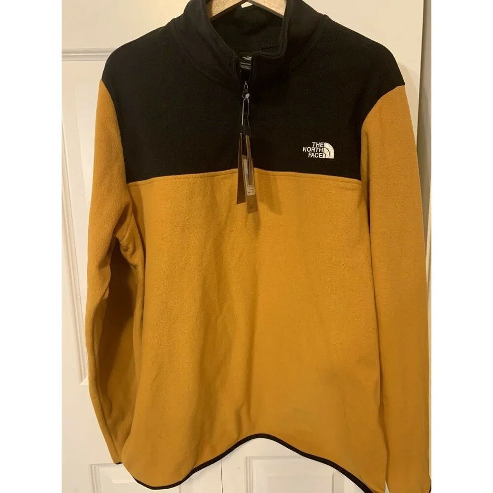The North Face Fleece Pullover Sweater Jacket Men’s Sz‎ L Gold Black